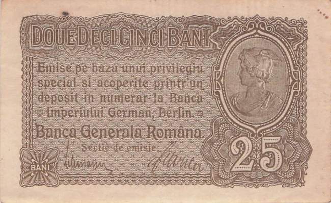 Rumänien 25 Bani ro.472b 1917